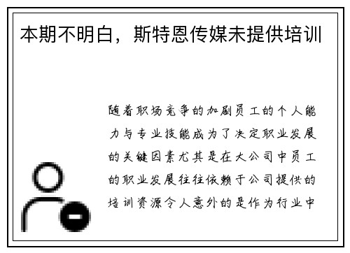 本期不明白，斯特恩传媒未提供培训